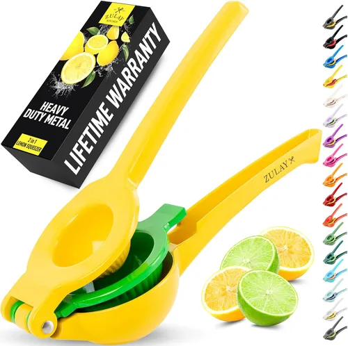 Vista 15 de Zulay Kitchen Exprimidor de hierro fundido, exprimidor de naranja resistente con coladores desmontables para una fácil limpieza, prensa de cítricos