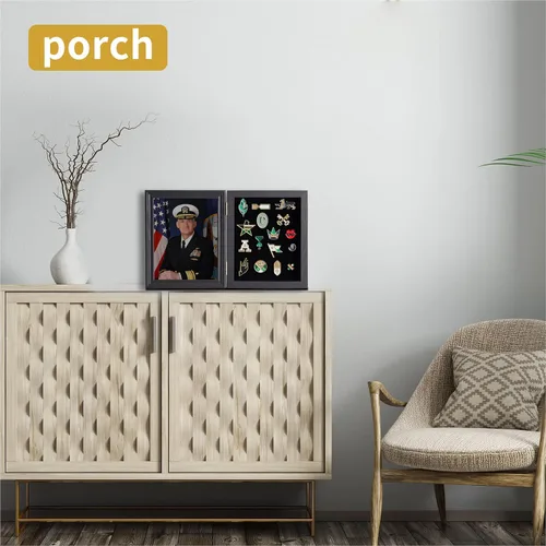 Vista 6 de Marco de fotos con 98% de protección UV para medallas militares, etiquetas de playa, alfileres de joyería, regalo de alfiler, cintas de insignia
