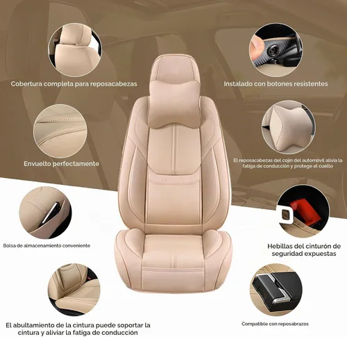 Vista 4 de Fundas de Asiento de Automóvil Accesorios Asiento Delantero Protector de Cojín de Cuero Transpirable Impermeable Funda de Asiento para Automóviles