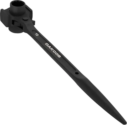 Vista 10 de DAKCOS 2 Piezas 19 mm×22 mm O 3/4"×7/8" 12 Puntos Llave de Trinquete de Doble Extremo con Enchufe de Andamio Spud, Negro