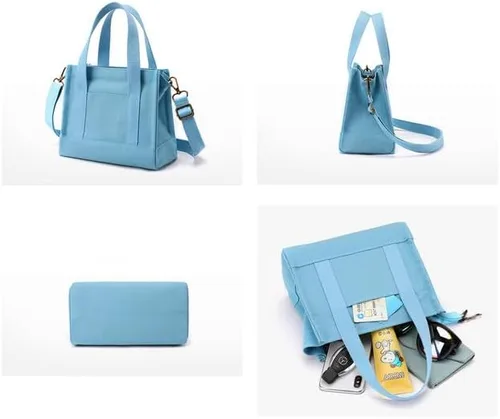Vista 4 de Bolso cruzado de lona a la moda, bolso de hombro duradero y moderno para mujer