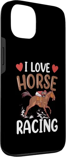Vista 3 de Funda para iPhone 13 I Love Horse Racing Horses Race Racer
