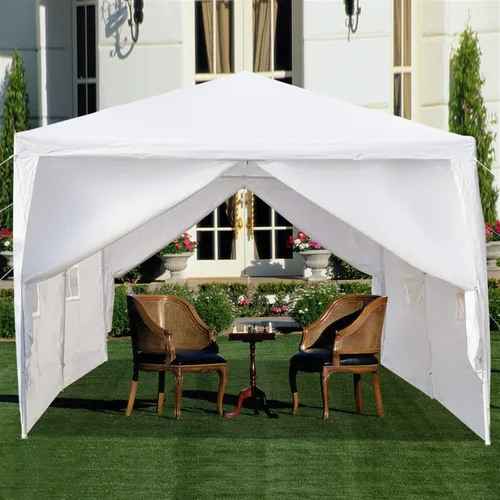 Vista 6 de Gazebo al aire libre, toldo para cochera, refugio de camping, comercial, instantáneo, impermeable, con paredes laterales, tienda de campaña