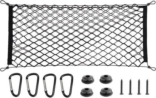Vista 10 de BAILALIBO Red de Carga Extensible, Redes de Malla Elástica Ajustables para Maletero con Gancho de Metal Universal para SUV, Camiones, Accesorios