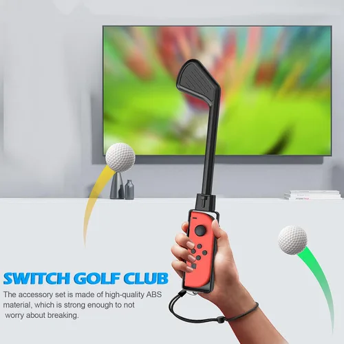 Vista 5 de INFURIDER Club de golf compatible con Nintendo Switch Mario Golf Super Rush, mango Joy-Con agarre de control para Switch Golf Gaming con correa