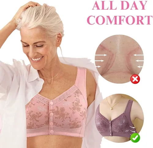 Vista 6 de Wmstylist.Com Brasier de estilista Wm para personas mayores, cierre frontal, glamorette con cierre frontal para mujer poscirugía