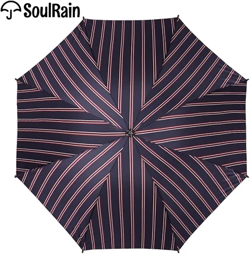Vista 2 de SoulRain Paraguas clásico con mango de madera de 48 pulgadas, apertura automática, resistente al viento, transparente, irrompible, paraguas