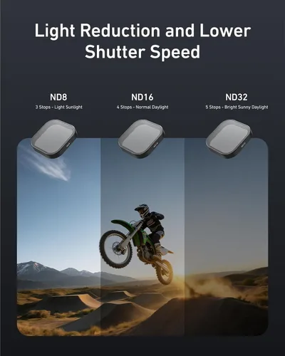 Vista 3 de TELESIN Paquete de 3 filtros de densidad neutra ND8 ND16 ND32 compatibles con GoPro Hero 12 Hero 11 Hero 10 Hero 9 Black- Kit de filtro de lente