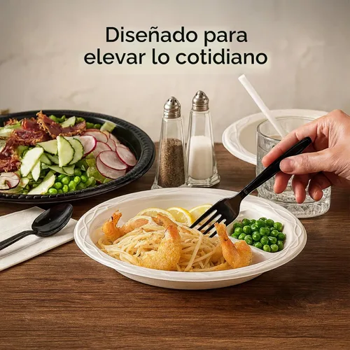 Vista 7 de Restaurantware -Chef 101 Platos de comida para microondas de 10.4 pulgadas, 100 platos redondos de plástico, 3 compartimentos, desechables, platos