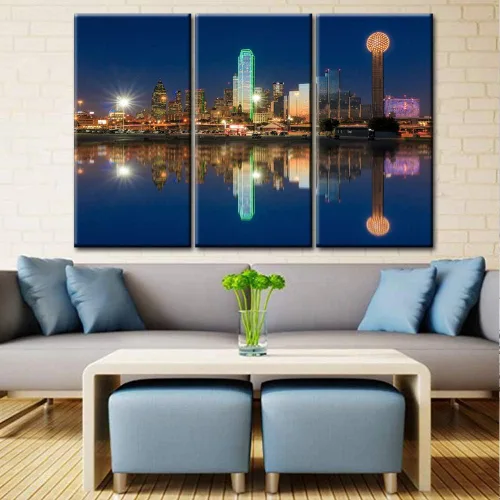 Vista 87 de San Antonio Sundown - Impresión en lienzo, paisaje de ciudad de pared grande, paisaje urbano extra grande de Texas, impresión de pared de horizonte