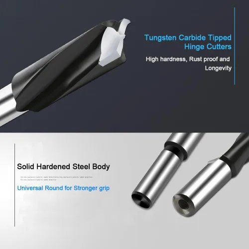 Vista 5 de Broca Forstner de carburo de 1/4 pulgada, broca Forstner con punta de carburo de 6 mm para madera dura, juego de sierras de perforación para madera