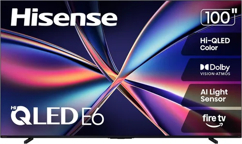 Vista 34 de Hisense 43" Serie E6 Cinema Hi-QLED 4K UHD Smart Fire TV (43E6QF, modelo 2025) - Sensor de luz AI, Dolby Vision · Atmos, control remoto por voz