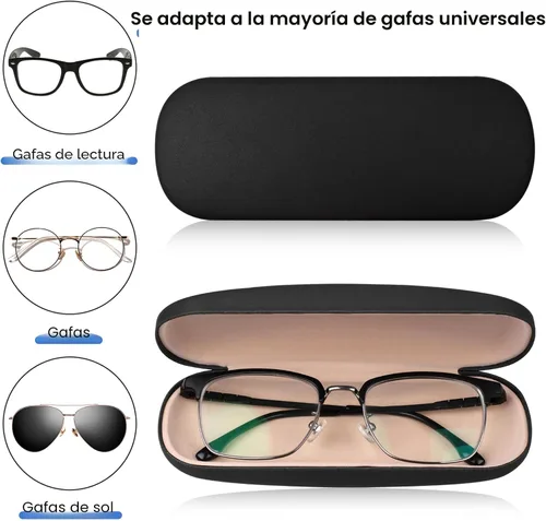 Vista 3 de Estuche para gafas Joyberg, paquete de 2 estuches para gafas con paño de limpieza, estuche para gafas de carcasa rígida que se adapta a la mayoría