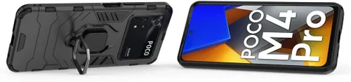 Vista 2 de MaiJin Compatible con funda Xiaomi Mi Poco M4 Pro 4G, soporte de anillo de metal a prueba de golpes (funciona con soporte magnético para automóvil)