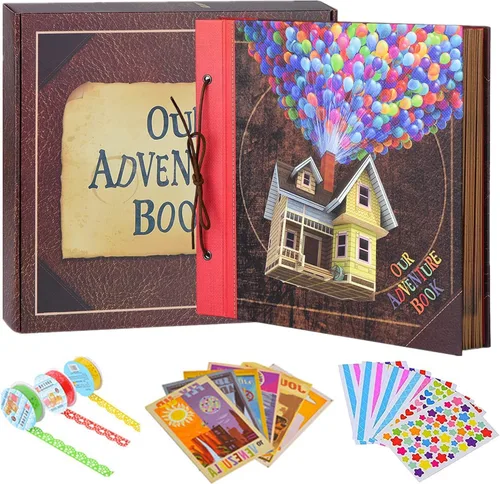 Vista 8 de Nuestro Libro de Aventuras 30x30 cm, Álbum de Recortes Grande Hecho a Mano, Álbum de Viaje de 60 Páginas DIY para Aniversario, Boda, Viajes