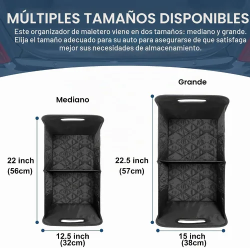 Vista 2 de Deosk Minimalist Black Car Trunk Organizer, 50L, 6 Pockets, Foldable & Waterproof Negro