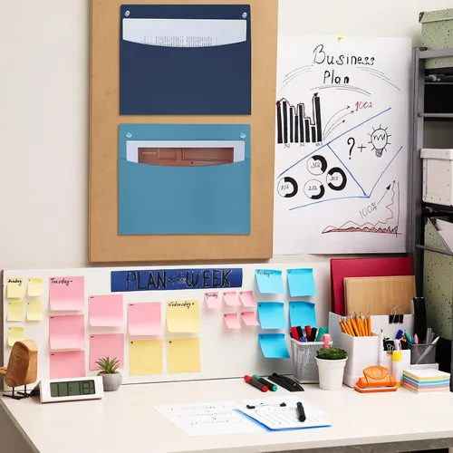 Vista 4 de Newtay Organizador de archivos con bolsillos de pared de gran tamaño, 24 Color mousse moca