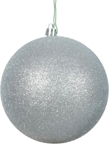 Vista 18 de Vickerman Adorno de bola de Navidad inastillable con acabado de lentejuelas con tapa perforada, 6 por bolsa, 4 pulgadas, color negro