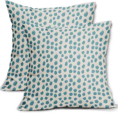 Vista 32 de Sweetshow Juego de 2 fundas de almohada de 16 x 16 pulgadas, diseño bohemio, con diseño de lunares, moderno y moderno, para exteriores, decorativas