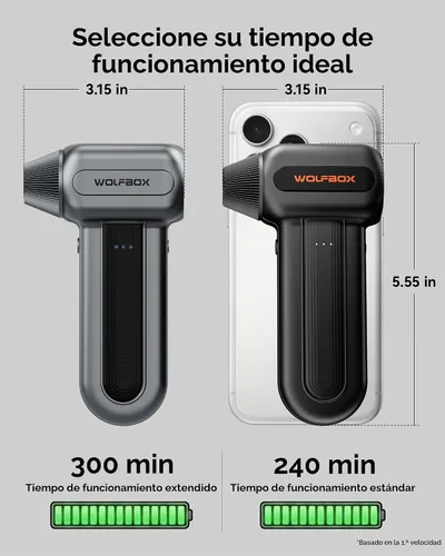 Vista 9 de WOLFBOX Plumero de aire comprimido MF60, ajustable de 3 velocidades