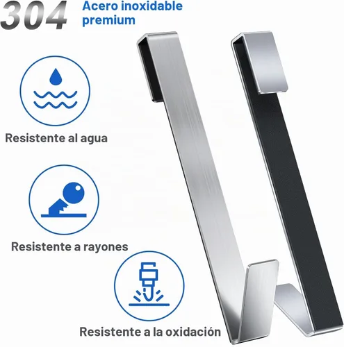 Vista 6 de Ganchos para puerta de ducha de 10 pulgadas, ganchos de ducha para toallas, ganchos de toalla extendidos resistentes sin perforaciones para puerta