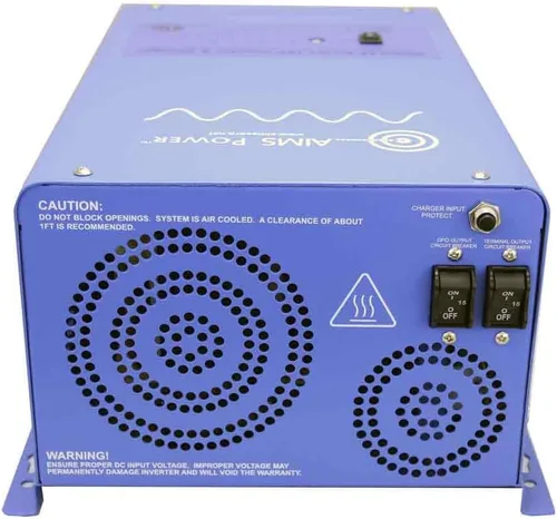 Vista 4 de AIMS 600W 12V Cargador inversor sinusoidal puro con interruptor de transferencia 120V ETL