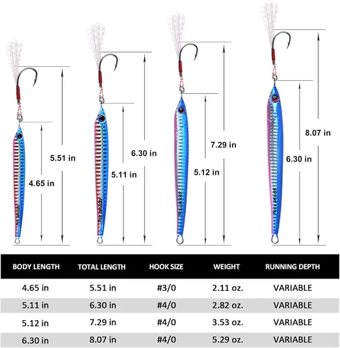 Vista 5 de Goture Fishing Jigs Saltwater 60g-200g with Assist Hook, Glow Vertical Jigs, Speed Fast Lead Jig Sea Fishing Jigging Spoon Lures for Tuna, Salmon