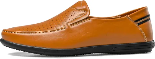 Vista 6 de LUODENGLANG Mocasines de cuero genuino de primera calidad para hombre, zapatos casuales sin cordones para conducir, mocasines para hombre, ligeros