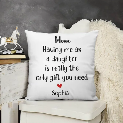 Vista 11 de Custom Mothers Day Pillow Cover Soft Velvet Square Pillow Case with Kids Names Family Names Custom Gift for Mom Mommy from Child Daughter Son, #1