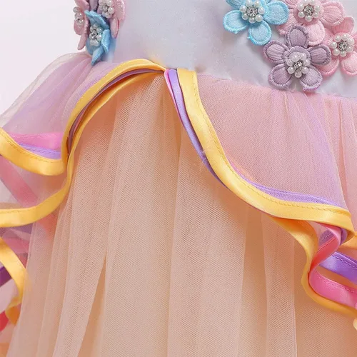Vista 45 de REXREII Vestido de tul sin mangas para fiesta de unicornio para niñas, disfraz de carnaval, princesa, cumpleaños, Navidad, vestido largo