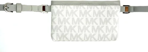 Vista 2 de Michael Kors Mk Logo Cinturón de piel con cremallera, tamaño grande, color gris