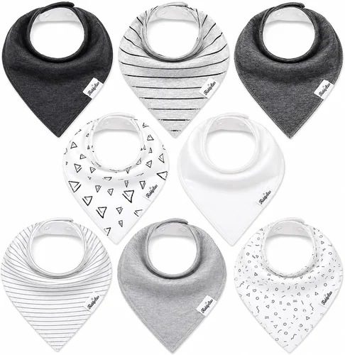 Vista 27 de KiddyStar Organic Cotton Baby Drool Bibs Soft, Adjustable, Absorbent, Unisex Teething Bandana Bibs for Babies