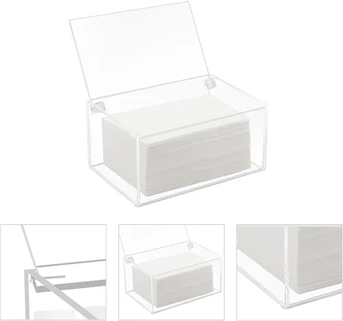 Vista 3 de Watpot Contenedor de hojas para secadora de acrílico, contenedor de hojas de secadora transparente con tapa para la lavandería, transparente