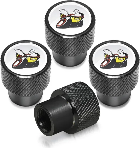 Vista 6 de iPick Image para Dodge Scat-Pack Logo en Casquillos de Válvula de Llanta de Aluminio Negro - Licencia Oficial