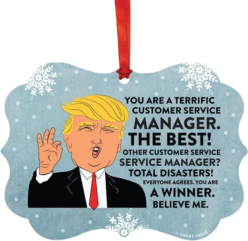 Vista 56 de Andaz Press Presidente Donald Trump Fancy Frame Recuerdo Adorno de Navidad Regalo de broma Ejecutivo de Cuenta, 1 paquete, Divertidas Ideas