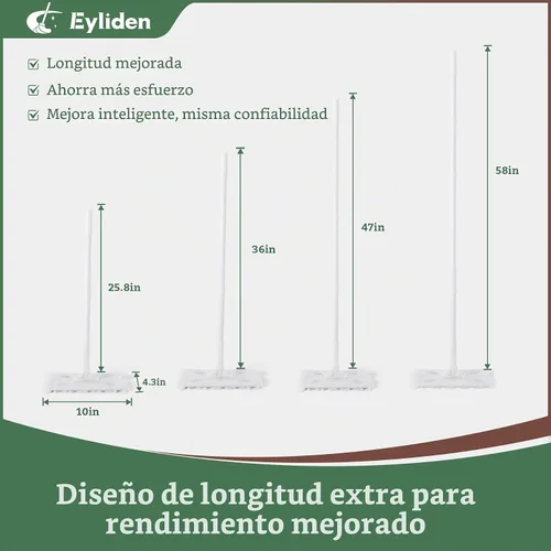 Vista 2 de Eyliden - Trapeador barredora con mango largo de 58 pulgadas, 36 repuestos desechables en seco 12 Heavy-Duty Pet Hair Pads, 24 Dry Sweeping