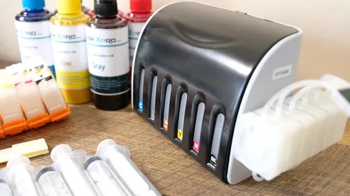 Vista 4 de 312XL Sistema de tinta vacía CISS Kit de cartucho recargable con amortiguador de control de flujo de tinta para firmware sin Chipless instalado