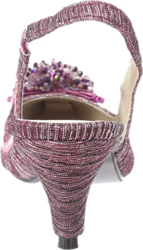 Vista 2 de SIMPLY COUTURE Zapatos de vestir cómodos de tacón bajo para mujer con puntera cerrada y lazo