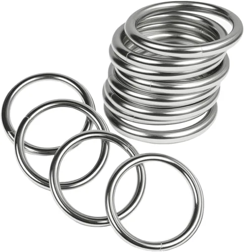 Vista 10 de Anillos de metal Ewparts para manualidades 1 pulgada 30 unidades Pequeñas Anillos de metal de acero inoxidable soldados Grosor de 4 mm Anillo O