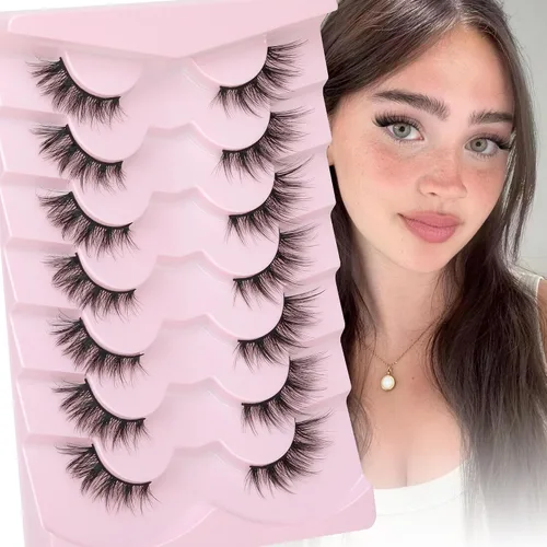 Vista 7 de Wispy Half Lashes Strips Cat Eye False Eyelashes Natural Corner Lashes