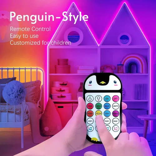 Vista 2 de TJOY - Tira de luces LED con Bluetooth de 100 pies para niños, luces que cambian de color para dormitorio, iluminación de cinta RGB