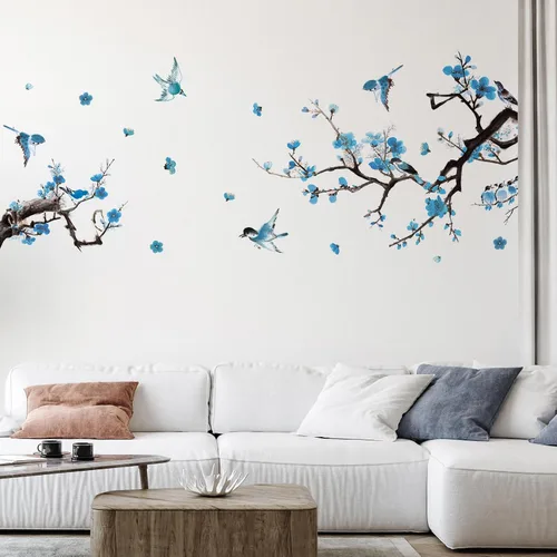 Vista 17 de Zonon 6 calcomanías de pared de flores, calcomanías para despegar y pegar