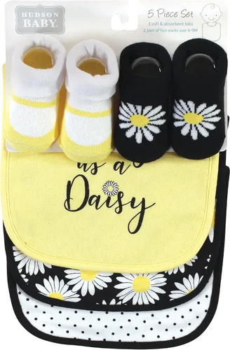 Vista 156 de Hudson Baby Conjunto de babero y calcetines unisex de algodón para bebé