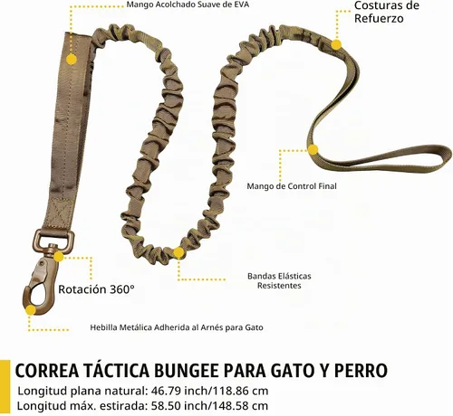 Vista 3 de Arnés táctico para gatos y correa para caminar a prueba de escape, ajustable militar K9 chaleco para mascotas, arnés de fácil control para gatos