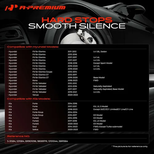 Vista 2 de A-Premium 280mm (11.02 pulgadas) Rotores de freno de disco perforados y ranurados delanteros Compatibles con modelos seleccionados de Kia y Hyundai