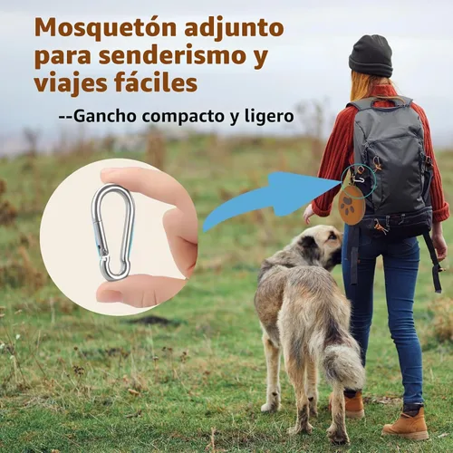 Vista 4 de Mosquetón de silicona portátil plegable 2 en 1 para perros