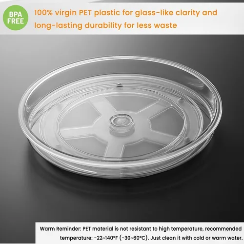 Vista 5 de vacane Organizador Lazy Susan de 9 pulgadas antideslizante, plato giratorio de plástico Lazy Susan para gabinete, organizador de gabinete Lazy Susan