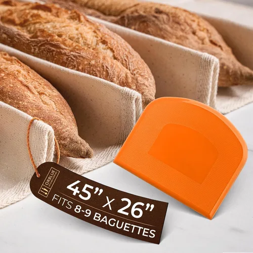 Vista 11 de Orblue Bakers Couche y Paño de Fermentación, Tela 100% Algodón para Hornear Masa de Pan, Herramienta de Moldeado para Baguettes, Hogazas, Ciabatta