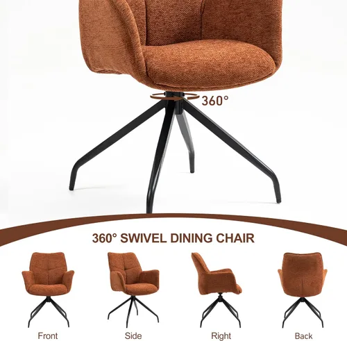Vista 3 de Sillas de escritorio de oficina con patas de metal, silla de tocador tapizada con ruedas, silla giratoria de oficina en casa con respaldo ergonómico