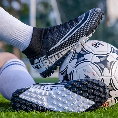 Vista 3 de Zquaus Tacos de fútbol para hombre, zapatos de fútbol atléticos para caminar, tacos para entrenamiento al aire libre